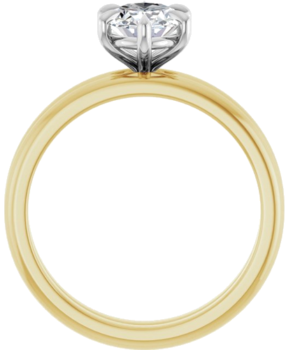 Sužadėtuvių Žiedas „Claw-Prong“ 14k yellow/white gold Oval 8mm x 6mm (7)