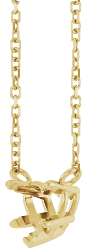 14K Yellow 5.5 mm Heart Solitaire 18  Necklace (2)