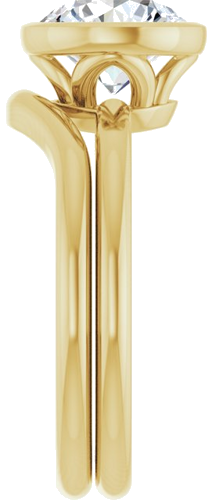 Sužadėtuvių Žiedas „Bezel-Set“ 14k yellow gold Round 8mm (9)