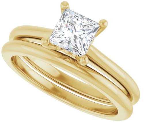 Sužadėtuvių Žiedas 14k yellow gold Square 5mm (10)