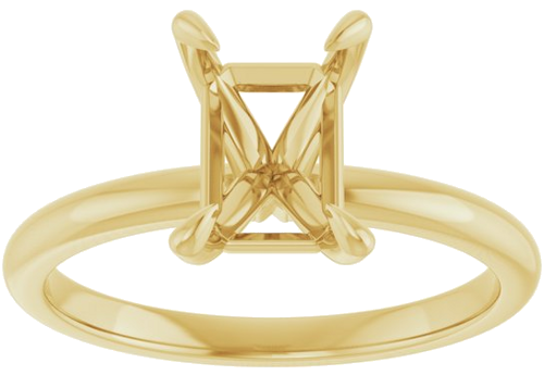 Sužadėtuvių Žiedas „Solitaire“ 417 Geltonojo Aukso Emerald 8mm x 6mm (3)