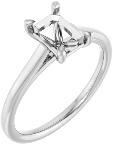 Sužadėtuvių Žiedas „Claw-Pong“ 14k white gold Emerald 7mm x 5mm (1)