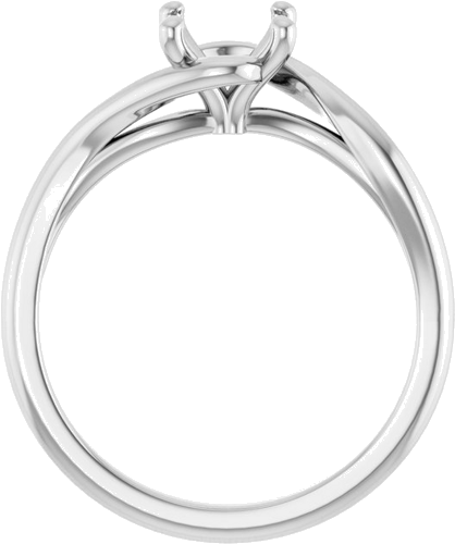 Sužadėtuvių Žiedas „Bypass“ 14k white gold Round 6.5mm (2)