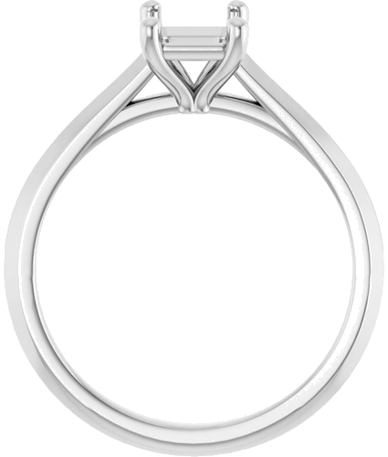 14K White 7x5 mm Emerald Solitaire Engagement Ring Mounting (2)