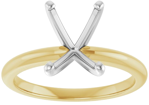 Sužadėtuvių Žiedas „Solitaire“ 585 Geltonojo Aukso Ir 950 Platinos Emerald 9mm x 7mm (3)