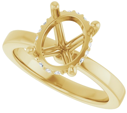 Sužadėtuvių Žiedas „Hidden Halo-Style“ 14k yellow gold Oval 10mm x 8mm (5)