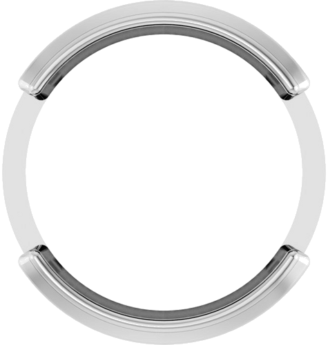 Pakabukas „Round Half-Bezel Slide“ 14k white gold Round 8.5mm (1)