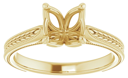 Sužadėtuvių Žiedas „Solitaire“ 585 Geltonojo Aukso Round 7.4mm (3)