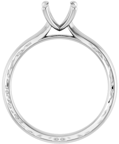 14K White 6.5 mm Round Solitaire Engagement Ring Mounting (2)
