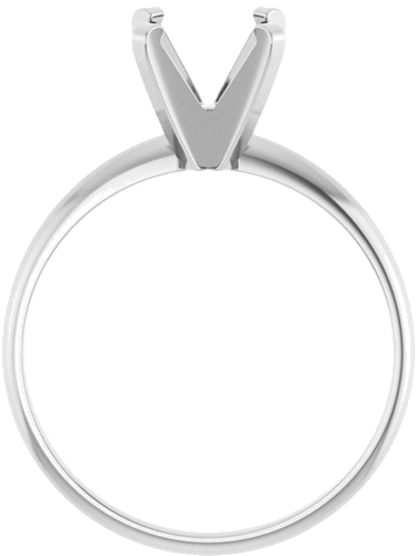 14K White 7.6 mm Round Ultra-Lightweight Solitaire Engagement Ring Mounting (2)