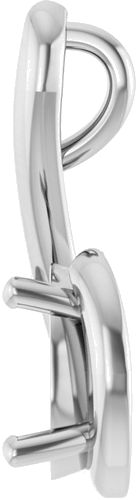 Pakabukas „Freeform“ 14k white gold Oval 9mm x 7mm (3)