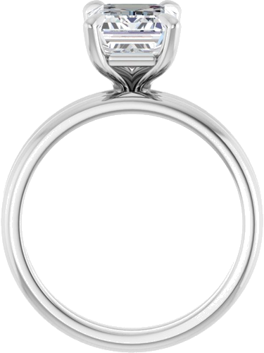 Platinum  9x7 mm Emerald Solitaire Engagement Ring Mounting (7)