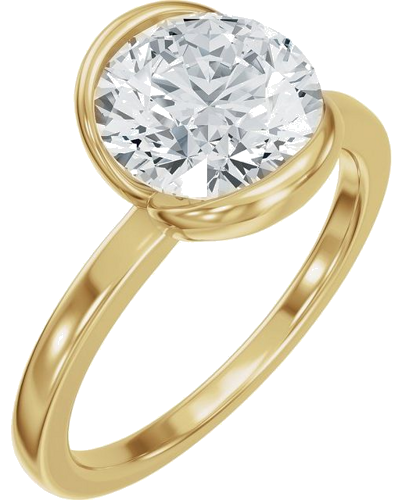 Sužadėtuvių Žiedas „Half Bezel Solitaire“ 14k yellow gold Round 8.2mm (1)
