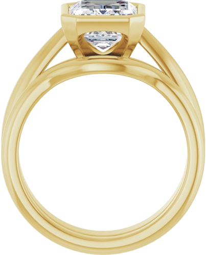 Sužadėtuvių Žiedas „Bezel-Set Solitaire“ 14k yellow gold Emerald 9mm x 7mm (7)