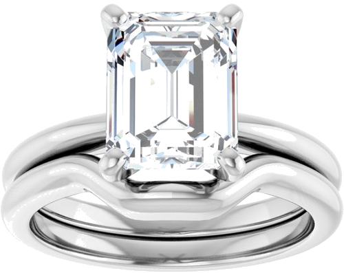 14K X1 White  9x7 mm Emerald Solitaire Engagement Ring Mounting (8)