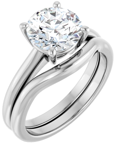 Sužadėtuvių Žiedas „V-End Prong“ 14k white gold Round 8.2mm (6)
