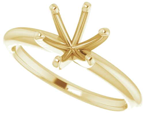 Sužadėtuvių Žiedas „Solitaire“ 585 Geltonojo Aukso Round 7.3mm x 7.7mm (8)