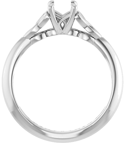 Sužadėtuvių Žiedas „Solitaire Celtic-Inspired“ 14k white gold Round 5.2mm (2)