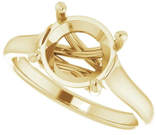 Sužadėtuvių Žiedas „Solitaire“ 585 Geltonojo Aukso Round 9mm (5)