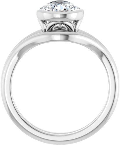 Sužadėtuvių Žiedas „Bezel-Set“ 14k white gold Pear 10mm x 7mm (7)