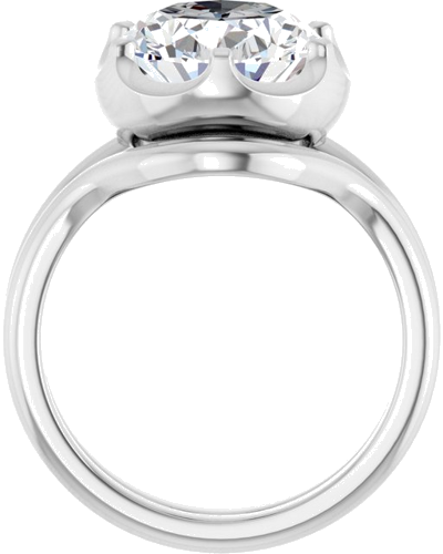 Sužadėtuvių Žiedas „Solitaire“ 14k white gold Oval 12mm x 10mm (7)