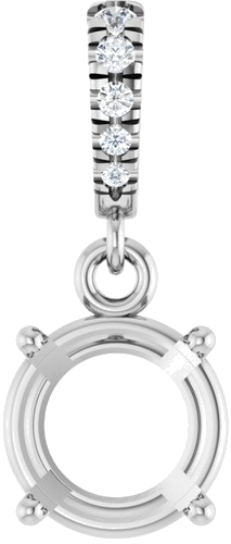 Pakabukas „Accented“ 14k white gold Round 6.5mm (1)