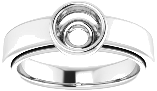 Sužadėtuvių Žiedas „Bezel-Set Solitaire“ 14k white gold Round 6mm (3)