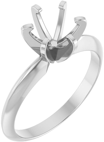 14K White 6.4 mm Round Engagement Ring Mounting (1)