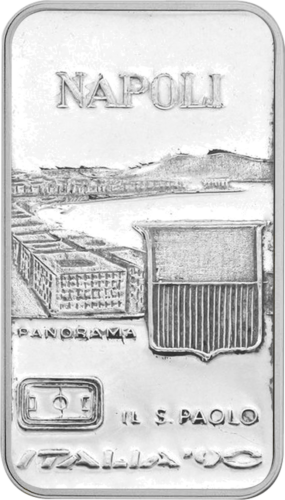 5 g Antikvarinis Sidabro luitas 1990 FIFA Taurės finalo miestas NAPOLI (1)