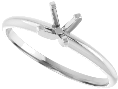 Sužadėtuvių Žiedas „Solitaire“ 585 Baltojo Aukso Round 4.6mm (5)