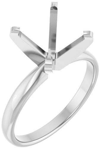 14K White 10.2-10.6 mm Round Solitaire Engagement Ring Mounting (1)