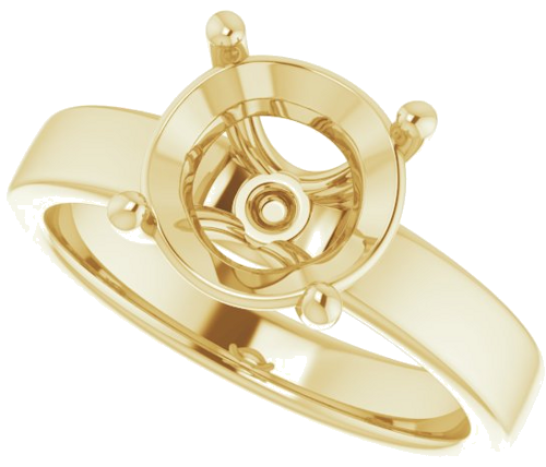 Sužadėtuvių Žiedas „Solitaire“ 585 Geltonojo Aukso Round 9mm (5)