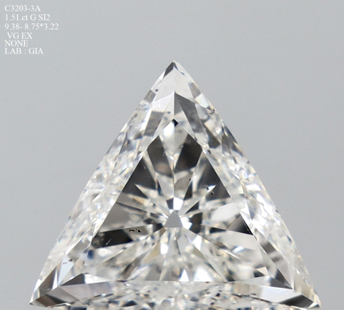 1.51 carat G-SI2 Natūralus Triangular Deimantas (1)