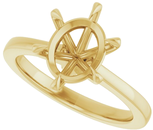Sužadėtuvių Žiedas „Claw-Prong“ 14k yellow gold Oval 10mm x 8mm (5)