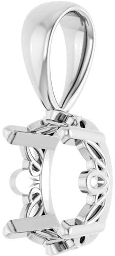 Pakabukas „Oval 4-Prong Solitaire“ 585 Baltojo Aukso Oval 6mm x 4mm (3)