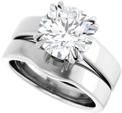 Sužadėtuvių Žiedas „Double Claw-Prong Solitaire“ 14k white gold Round 9mm (10)