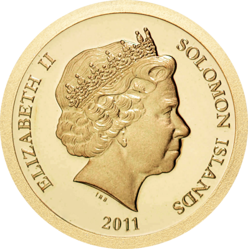 2011 Dzeusas 5 dolerių Saliamono salos auksinė moneta (2)