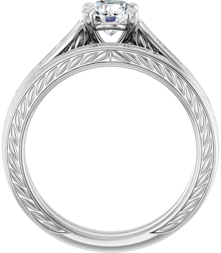 Sužadėtuvių Žiedas „Solitaire Scroll“ 14k white gold Round 5.8mm (12)