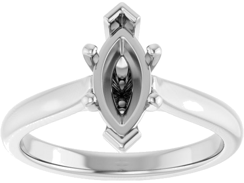 Sužadėtuvių Žiedas 14k white gold Marquise 10mm x 5mm (3)