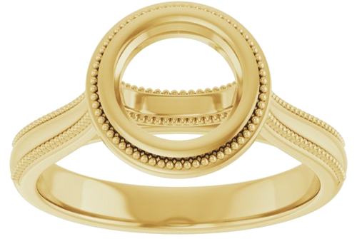 14K Yellow 7 mm Round Solitaire Engagement Ring Mounting (3)