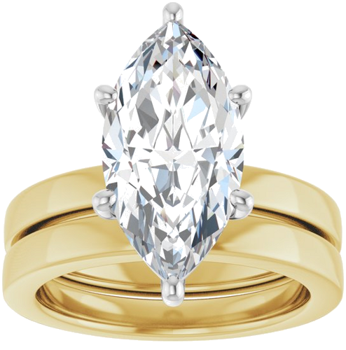 Sužadėtuvių Žiedas „Solitaire“ 14k yellow/white gold Marquise 16mm x 8mm (8)