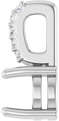 14K White 5 mm Round .02 CTW Natural Diamond Semi-Set Cabochon Pendant (3)