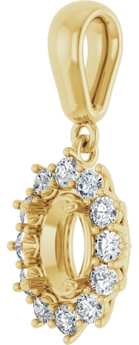 14K Yellow 7x5 mm Oval 1 3 CTW Natural Diamond Semi-Set Pendant (2)
