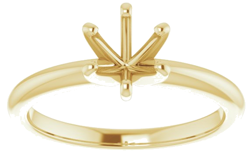 Sužadėtuvių Žiedas „Solitaire“ 585 Geltonojo Aukso Round 6mm (3)