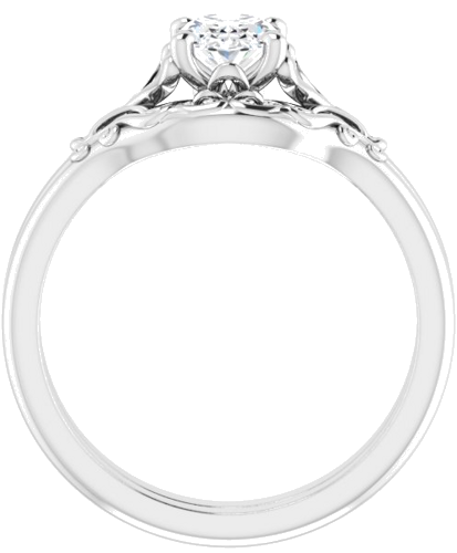 Sužadėtuvių Žiedas „Solitaire“ 585 Baltojo Aukso Oval 7mm x 5mm (7)