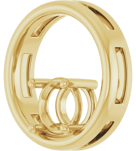 Pakabukas „Solitaire Circle“ 14k yellow gold Round 7mm (2)