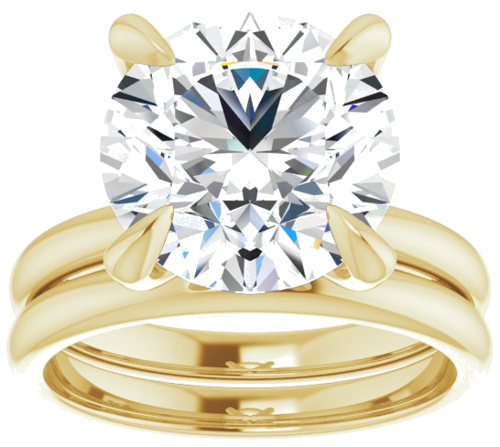 14K Yellow  11 mm Round Solitaire Engagement Ring Mounting (8)