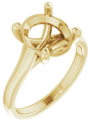 Sužadėtuvių Žiedas „Solitaire“ 585 Geltonojo Aukso Oval 11mm x 9mm (1)