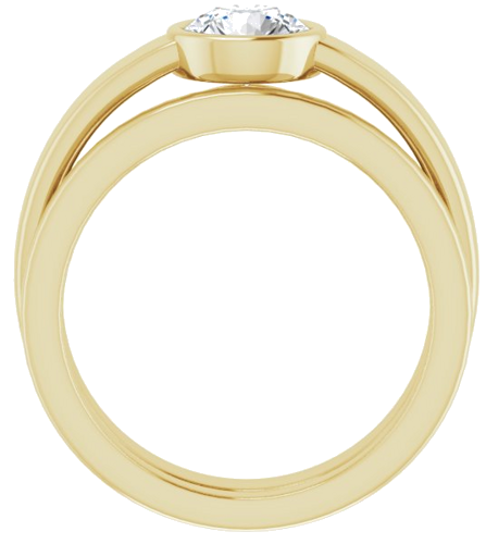 Sužadėtuvių Žiedas „Bezel-Set Solitaire“ 14k yellow gold Round 6mm (7)