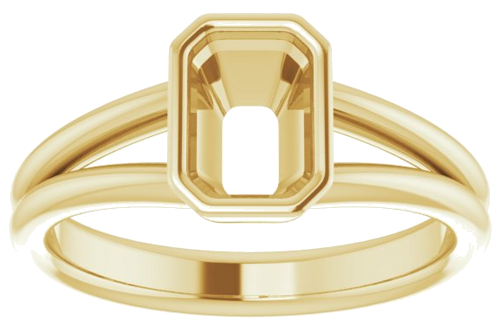 14K Yellow 7x5 mm Emerald Engagement Ring Mounting (3)